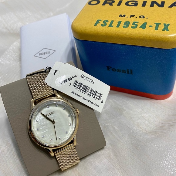 FOSSIL original Mesh watch ~ladies nwt - Picture 1 of 2